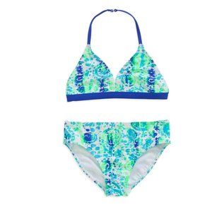 AME Girls 2-Piece Tankini Swim Set BLUE FIRE Size XS 4-5  NWT